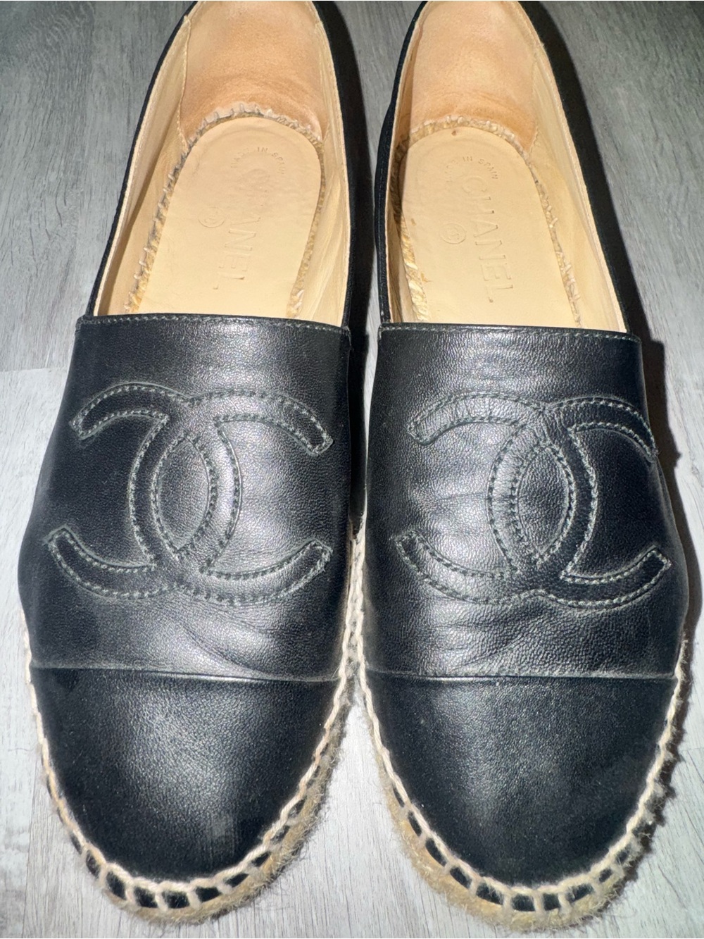 CHANEL Lambskin CC Espadrilles 37 Black - Picture 3 of 14